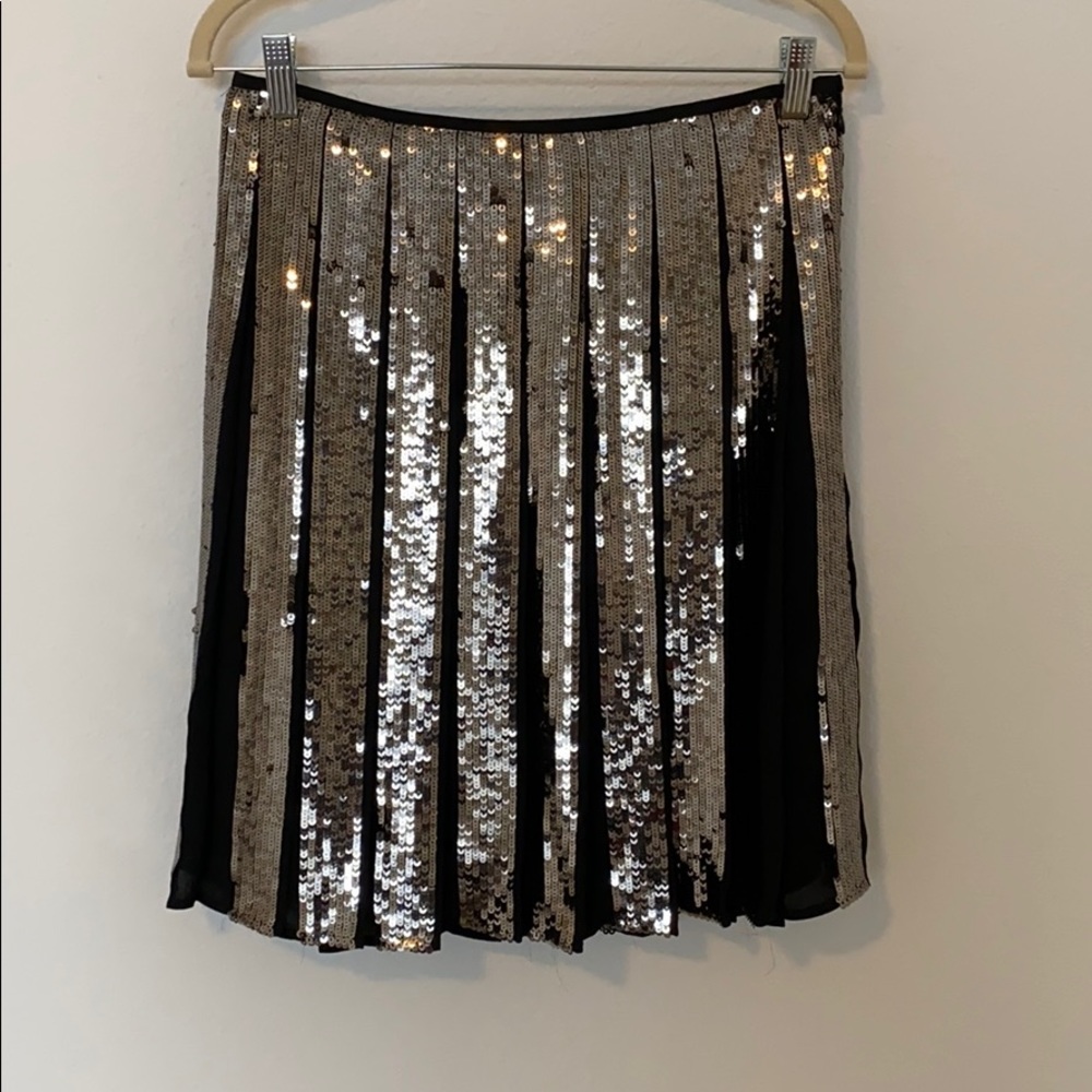 Chiffon and Sequin Panel Skirt
